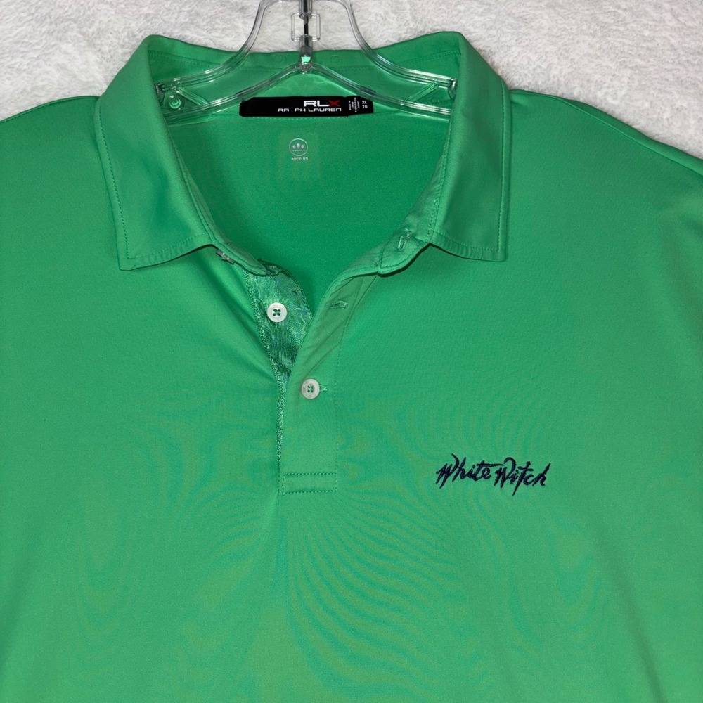 RLX Ralph Lauren Mens Green White Witch Golf Polo Shirt XL 785686196009